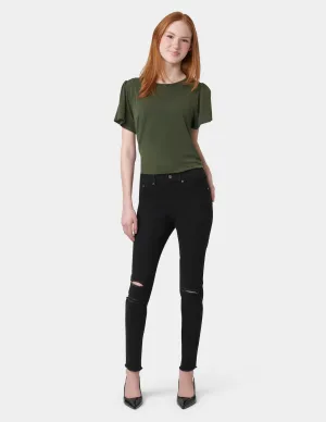 Ripped Knee Denim Leggings