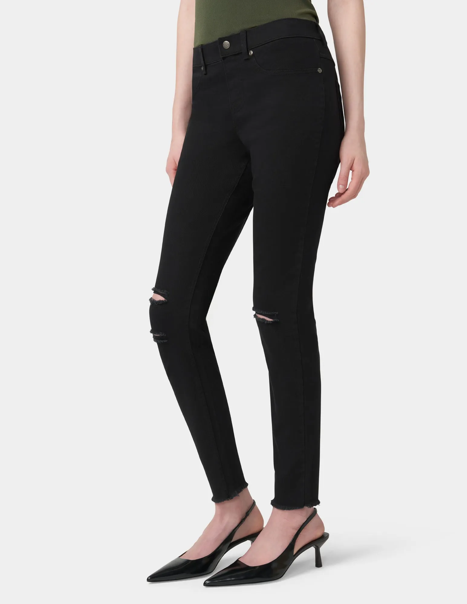 Ripped Knee Denim Leggings