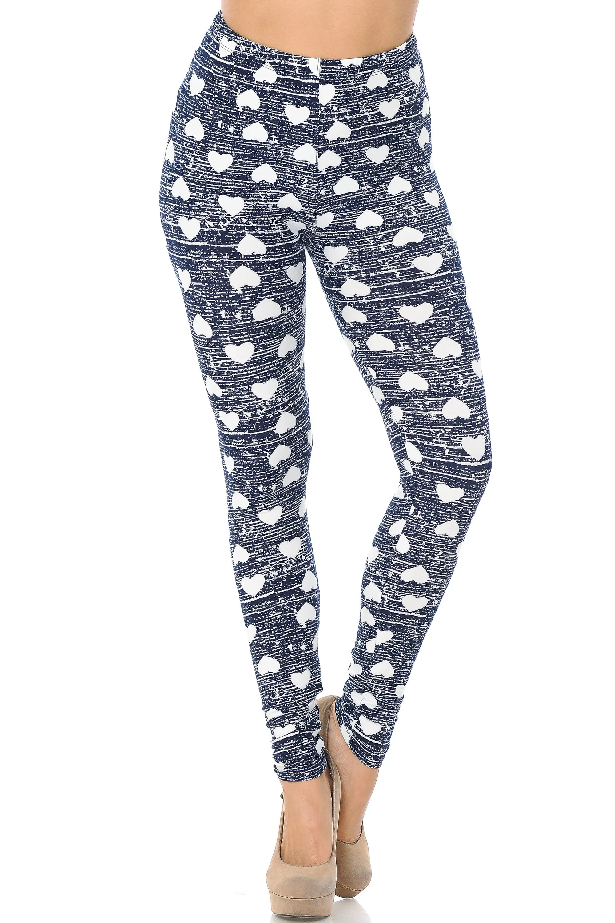 Rustic Hearts Plus Size Valentine's Day Leggings