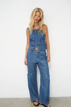 Ryleigh Utility Pant - Soft Denim