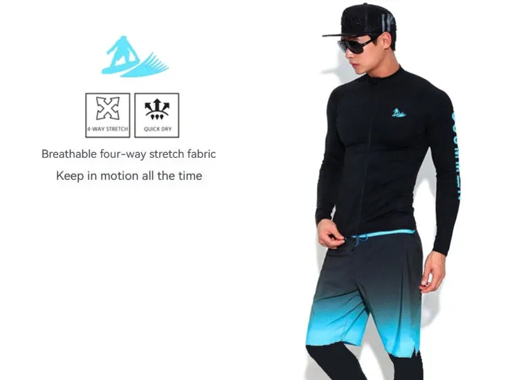 SAILBEE Mens UV Protect Surfing Rash Guard Long Sleeve Swimsuit Rashguard Surf Shirt 306