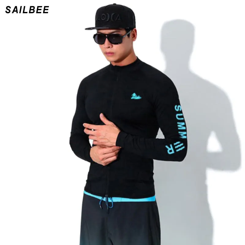 SAILBEE Mens UV Protect Surfing Rash Guard Long Sleeve Swimsuit Rashguard Surf Shirt 306