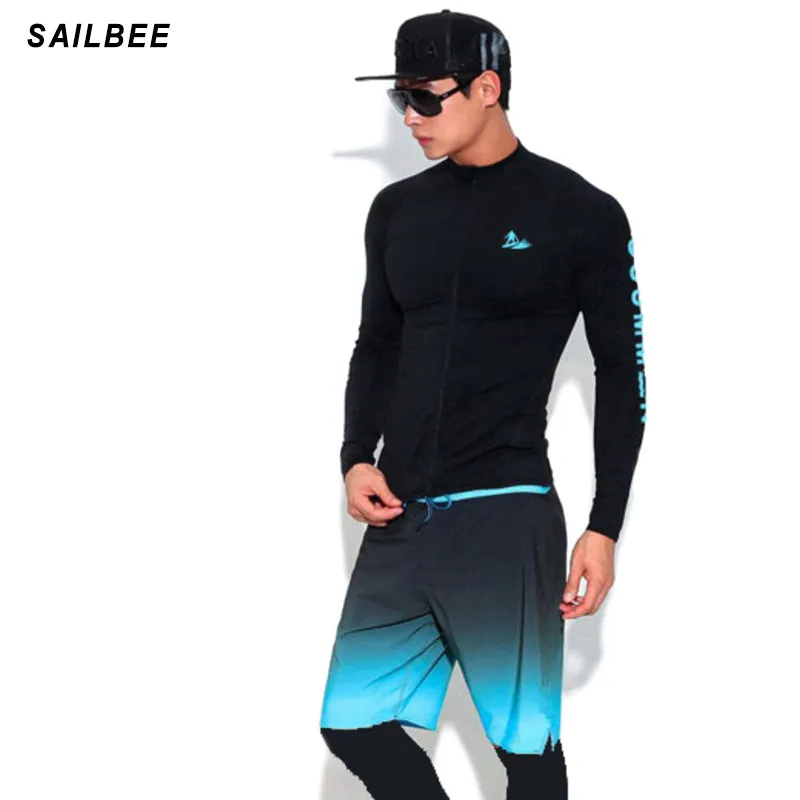 SAILBEE Mens UV Protect Surfing Rash Guard Long Sleeve Swimsuit Rashguard Surf Shirt 306
