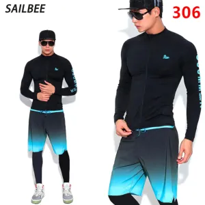 SAILBEE Mens UV Protect Surfing Rash Guard Long Sleeve Swimsuit Rashguard Surf Shirt 306