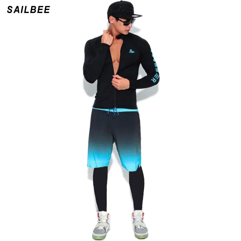SAILBEE Mens UV Protect Surfing Rash Guard Long Sleeve Swimsuit Rashguard Surf Shirt 306