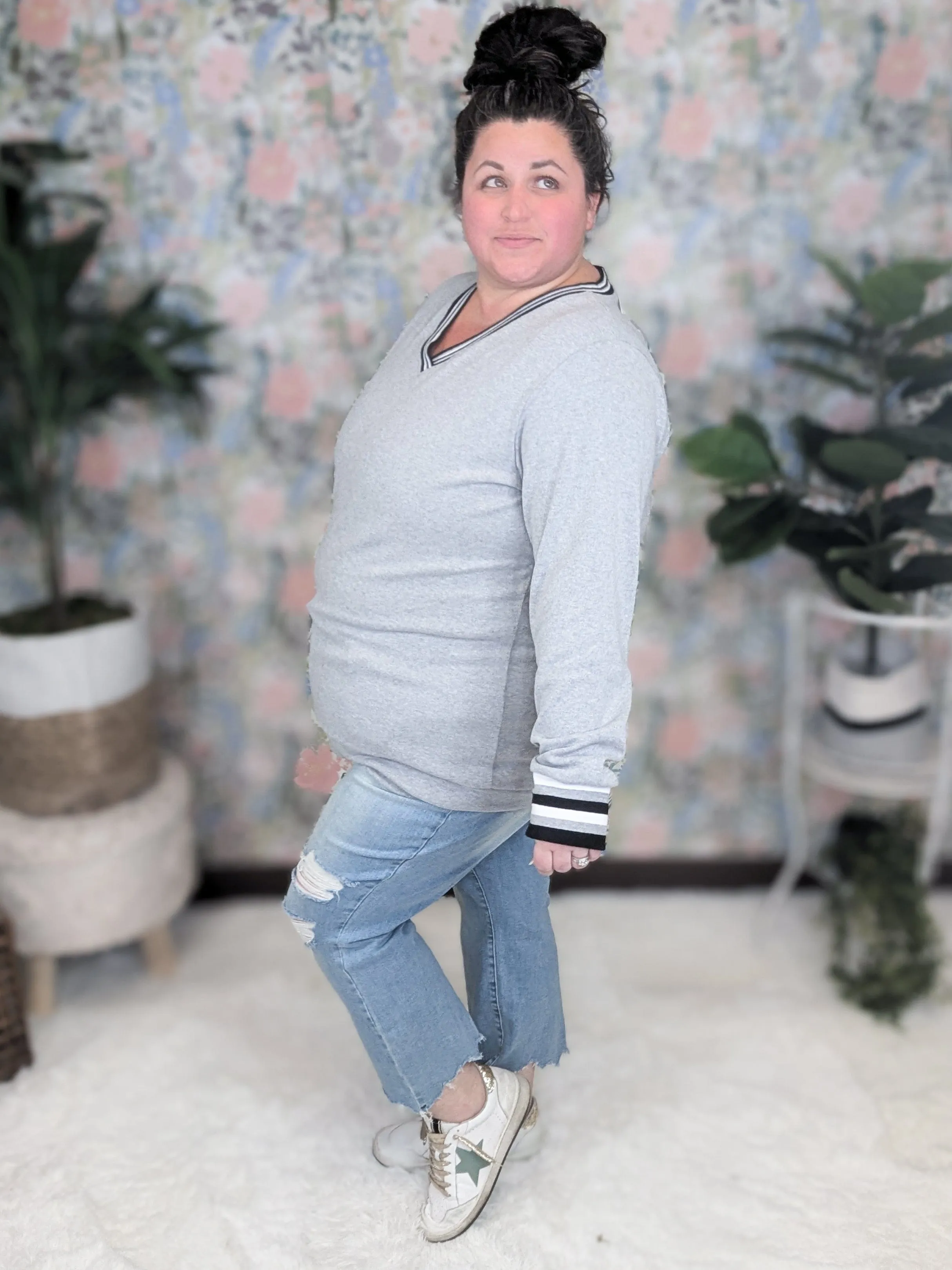 SALE- Sutton Triple Stretch Varsity Vneck Premium Pullover