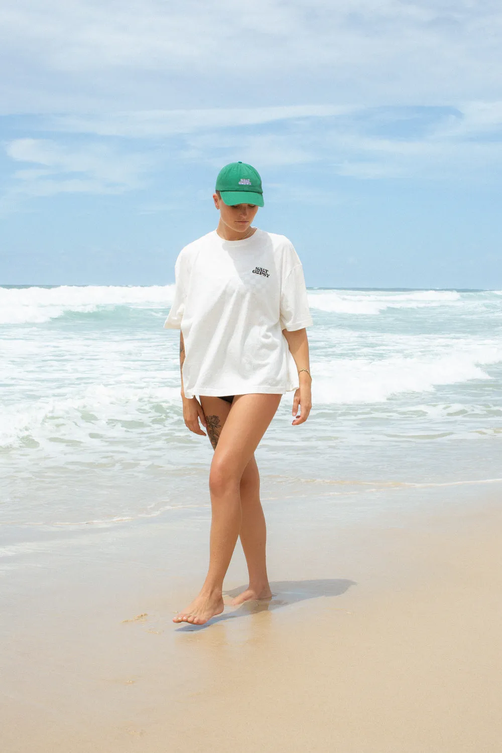 SALT GYPSY HEMP LOOSE FIT TEE - WHITE