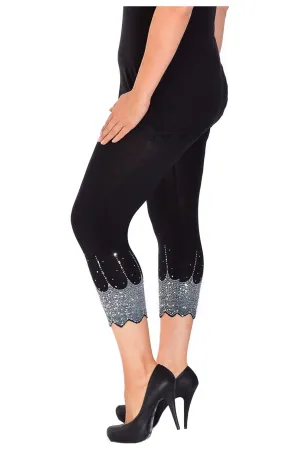 Scallop Edge Sequin Leggings