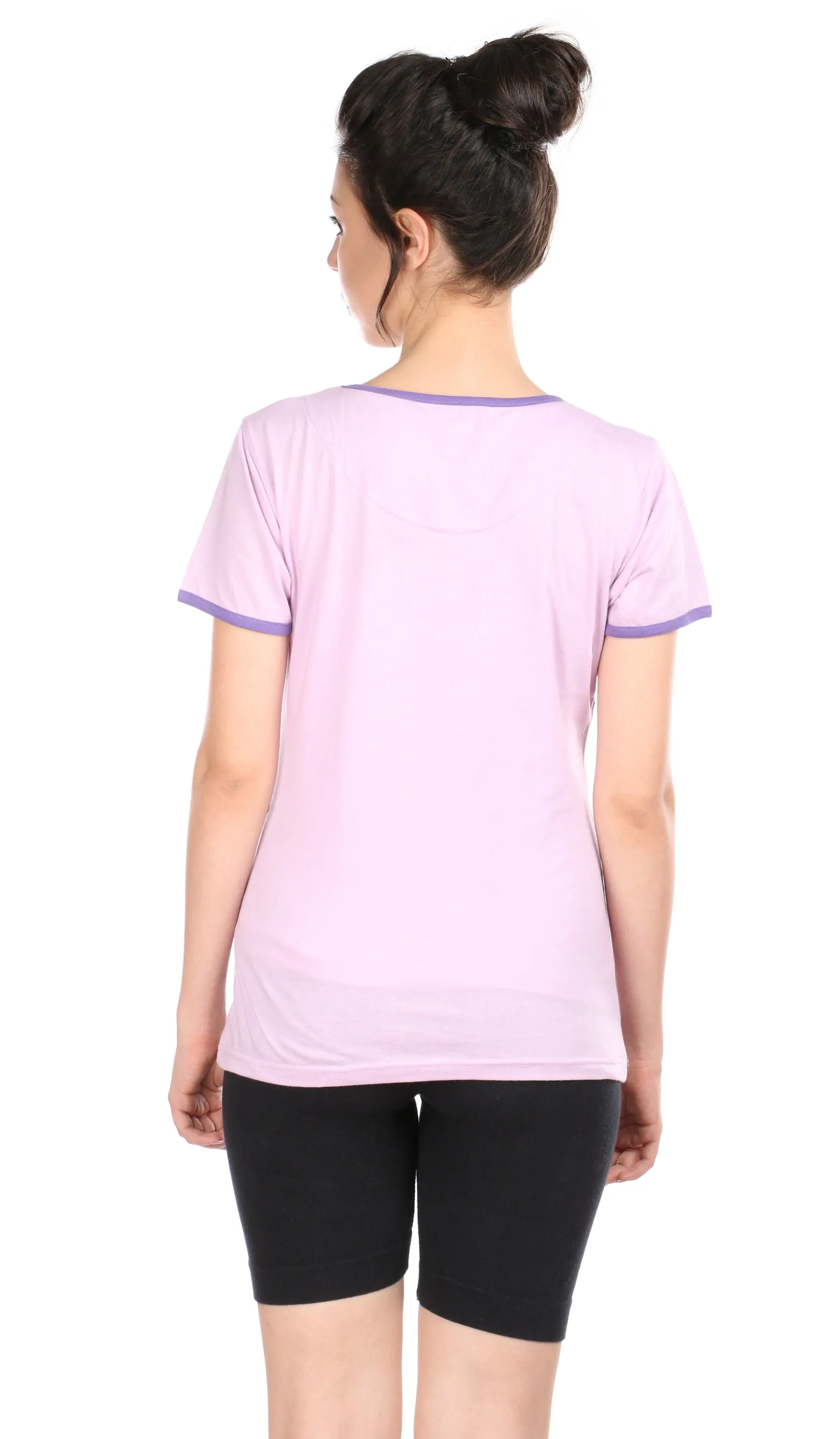 Semantic Women's Cotton T-Shirt - Star Print (Slim Fit)