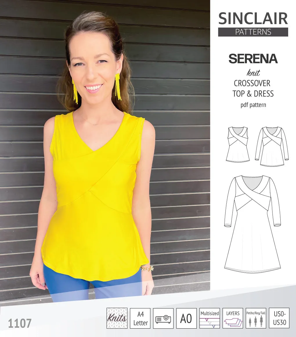 Serena crossover knit top and dress(PDF)