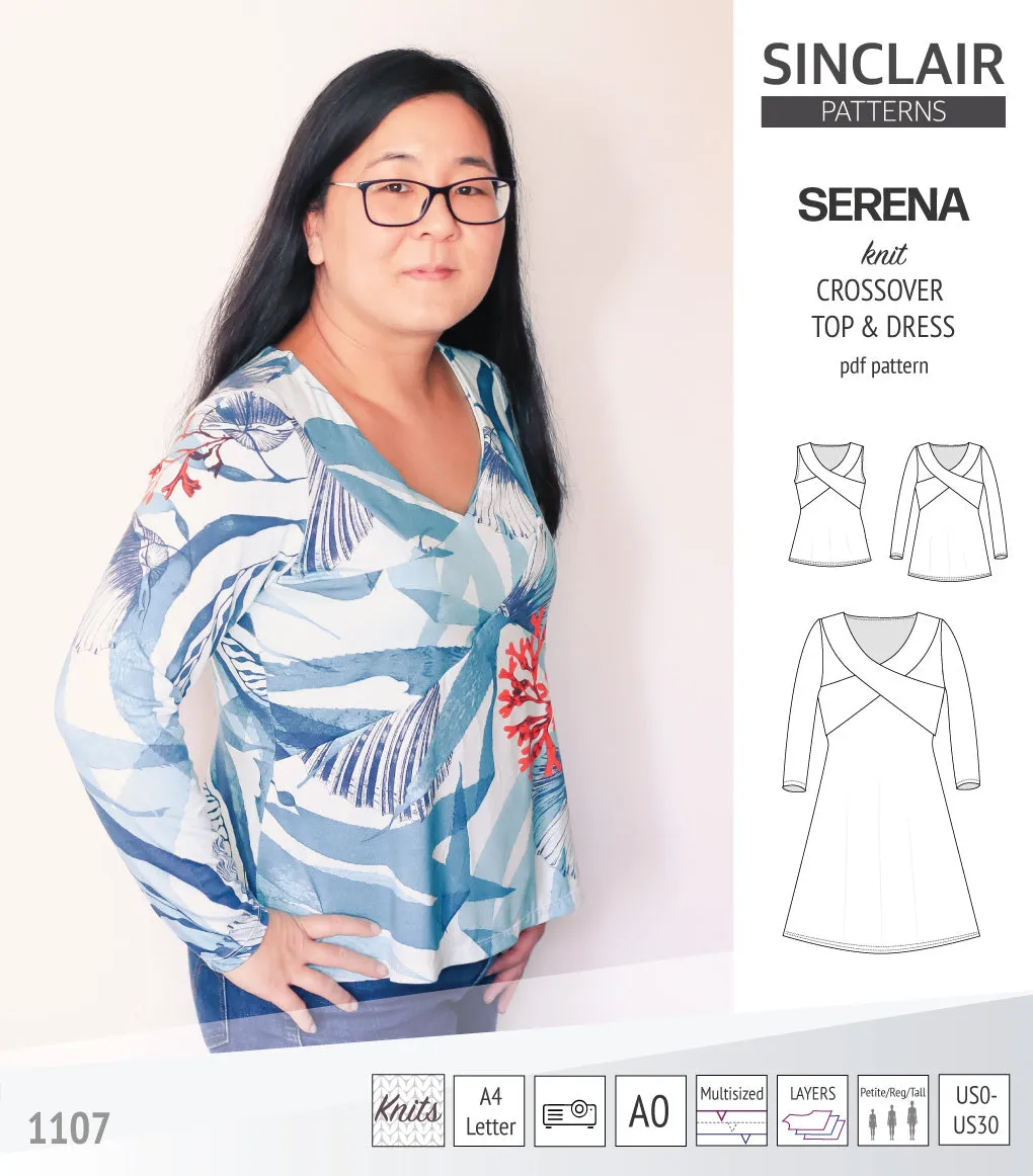 Serena crossover knit top and dress(PDF)
