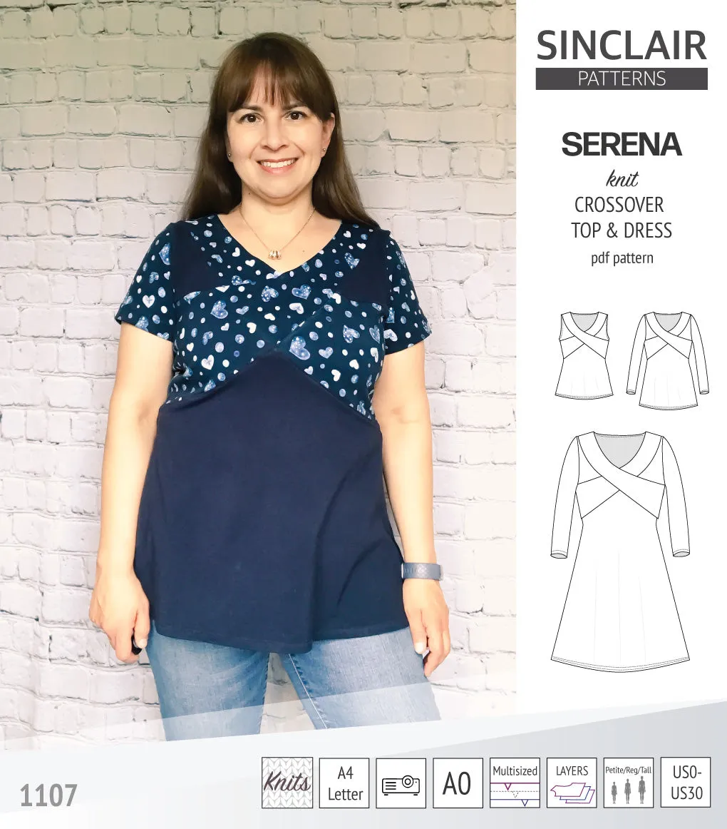Serena crossover knit top and dress(PDF)