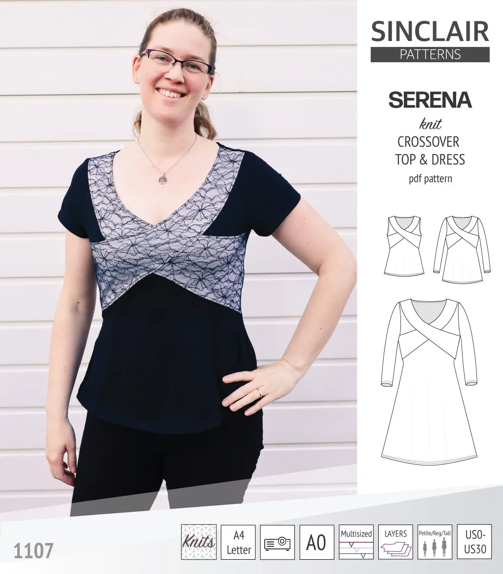 Serena crossover knit top and dress(PDF)