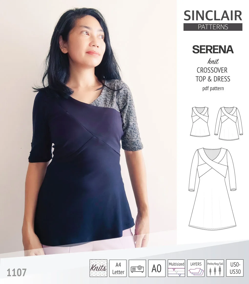 Serena crossover knit top and dress(PDF)