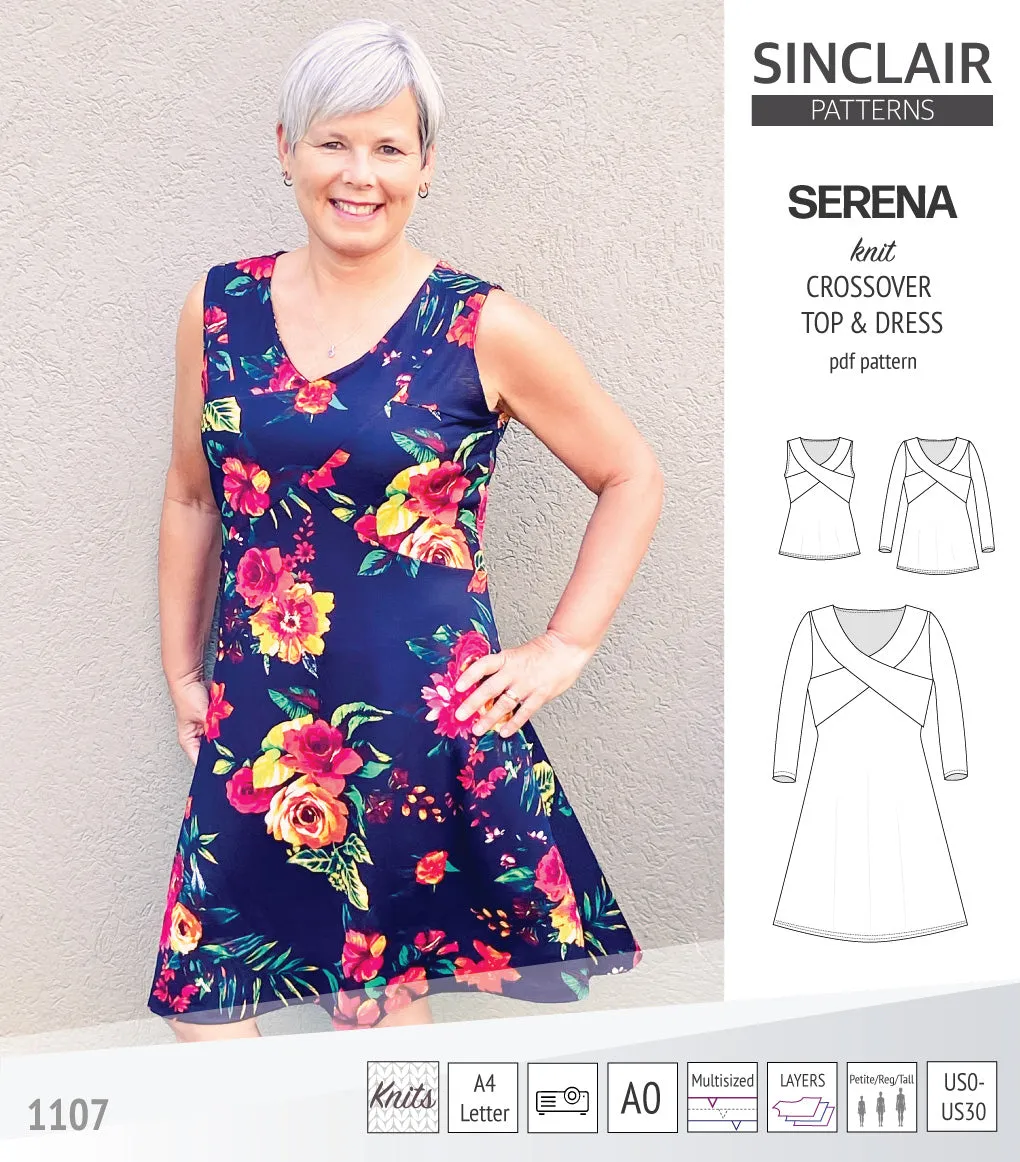 Serena crossover knit top and dress(PDF)