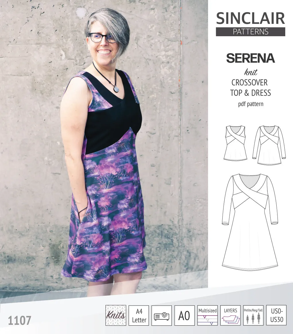 Serena crossover knit top and dress(PDF)