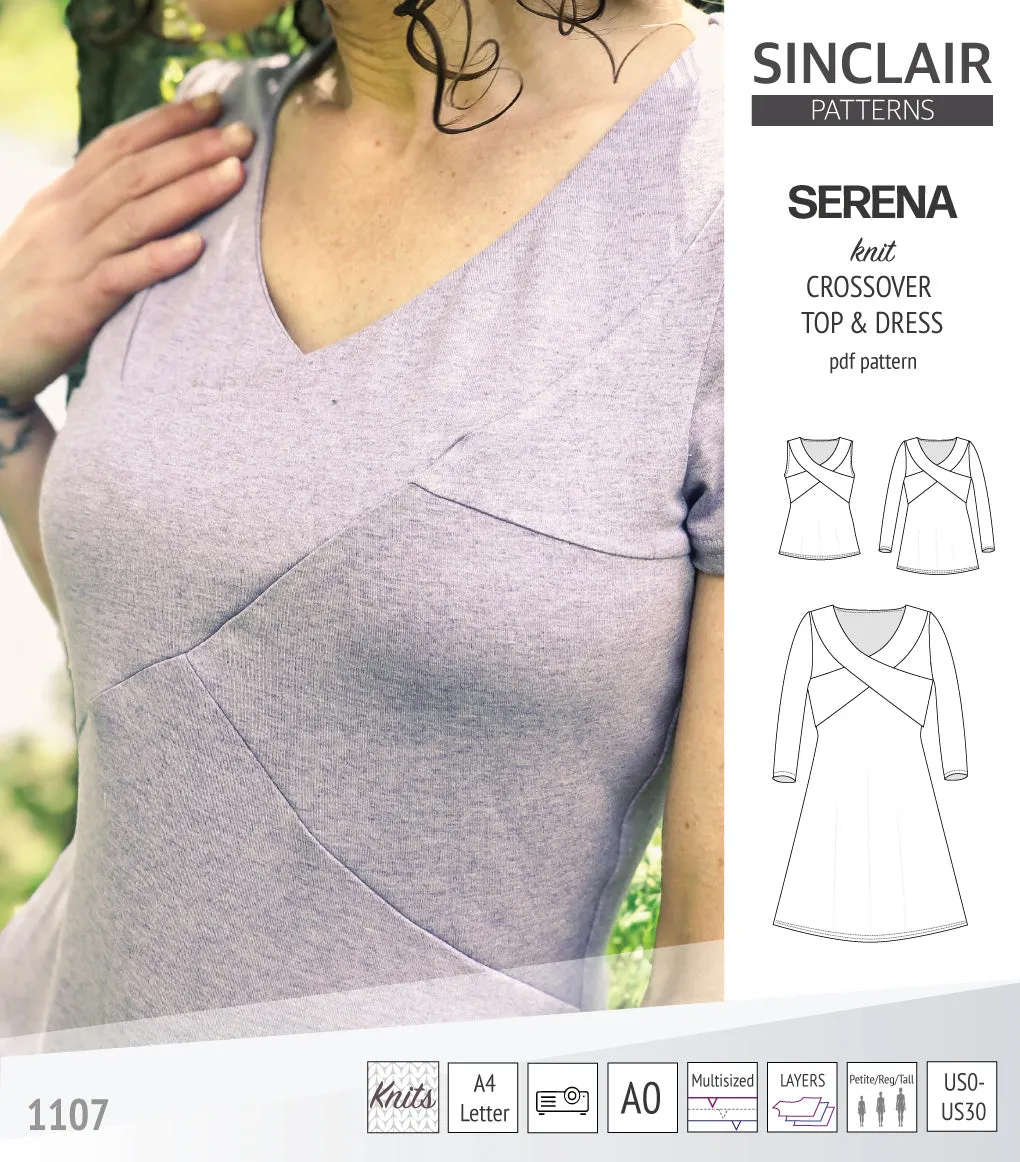 Serena crossover knit top and dress(PDF)
