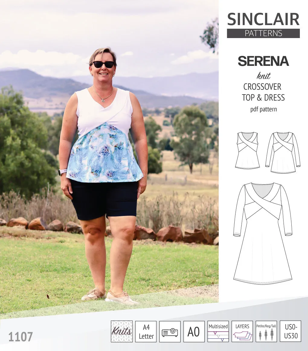 Serena crossover knit top and dress(PDF)
