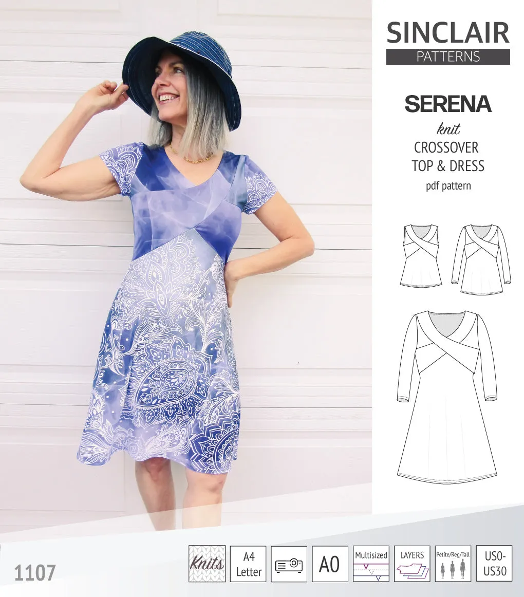 Serena crossover knit top and dress(PDF)