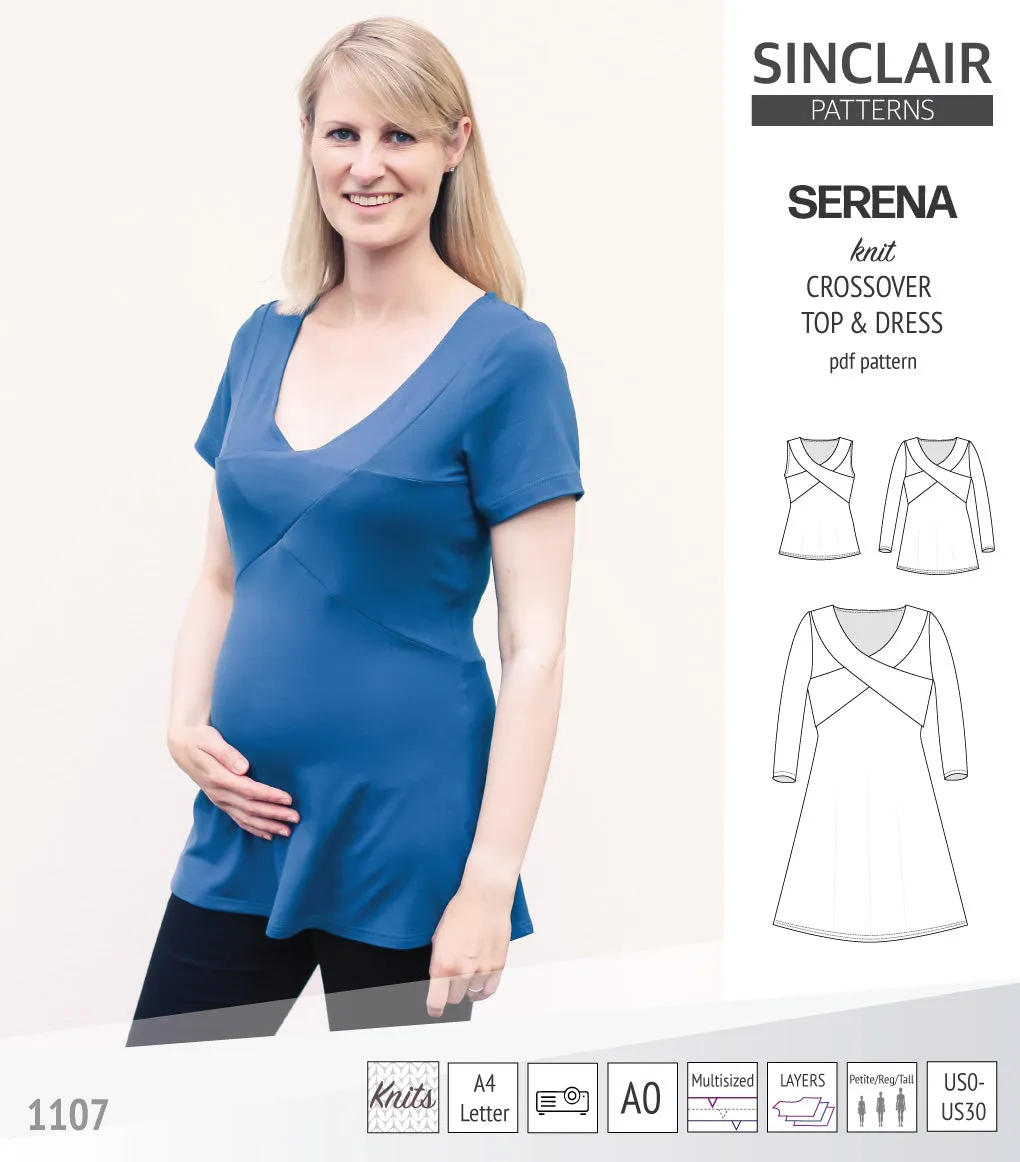 Serena crossover knit top and dress(PDF)