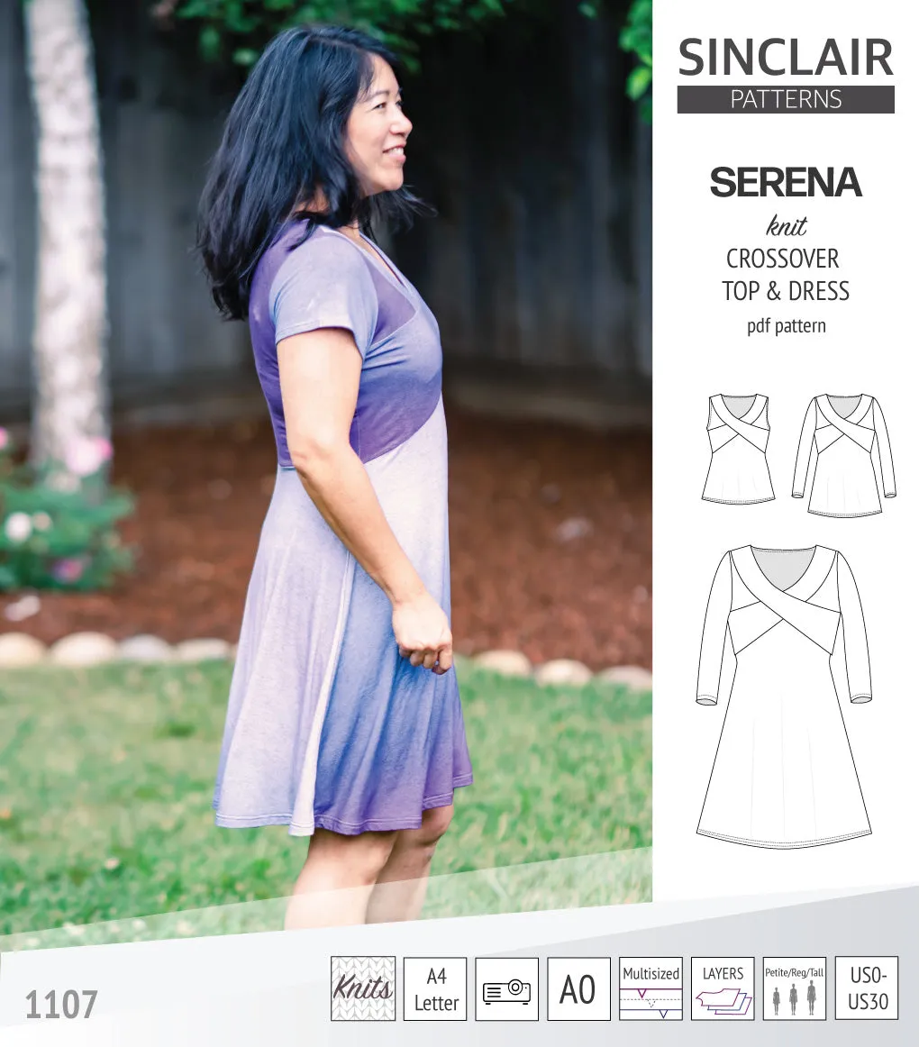 Serena crossover knit top and dress(PDF)