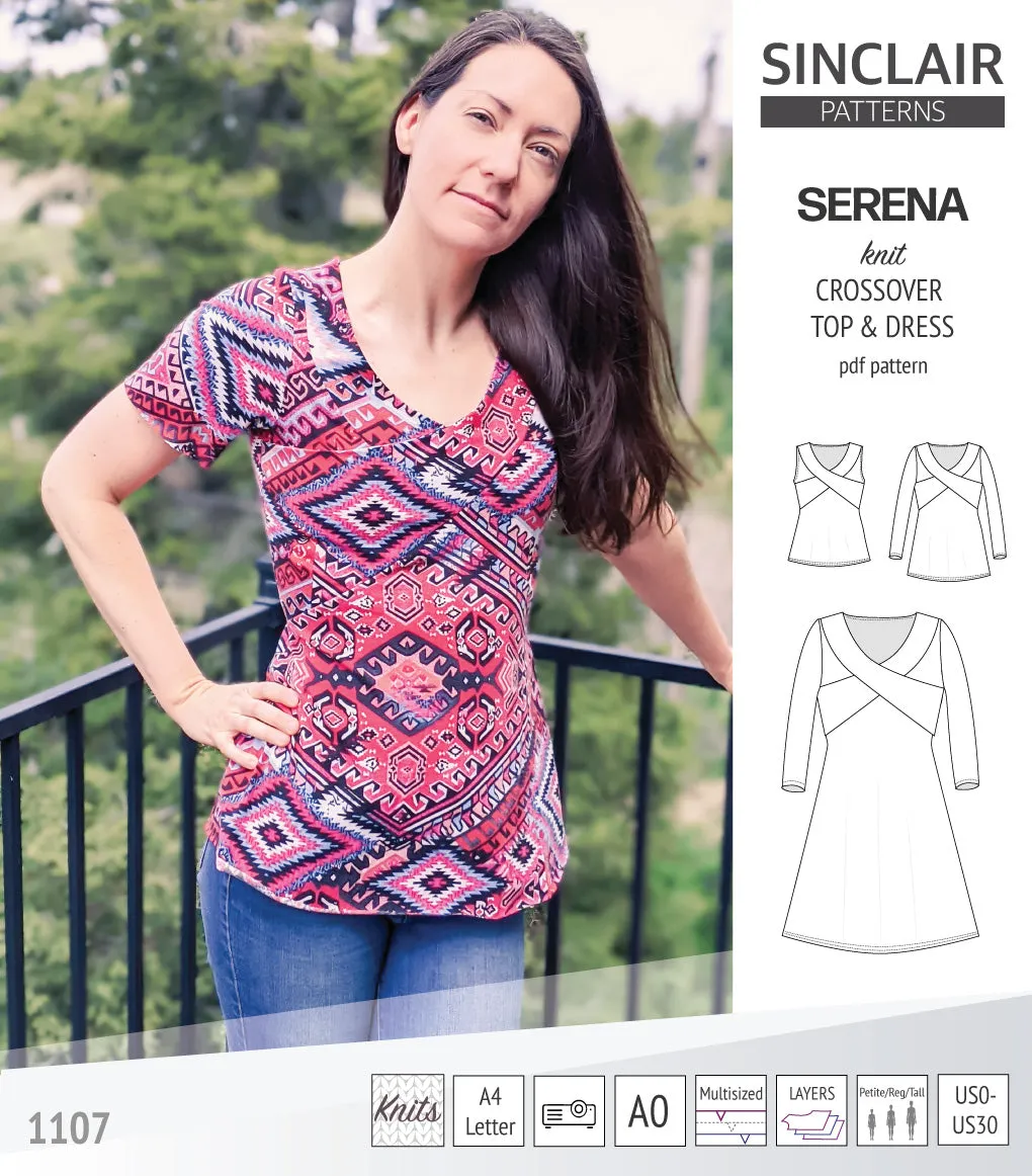 Serena crossover knit top and dress(PDF)