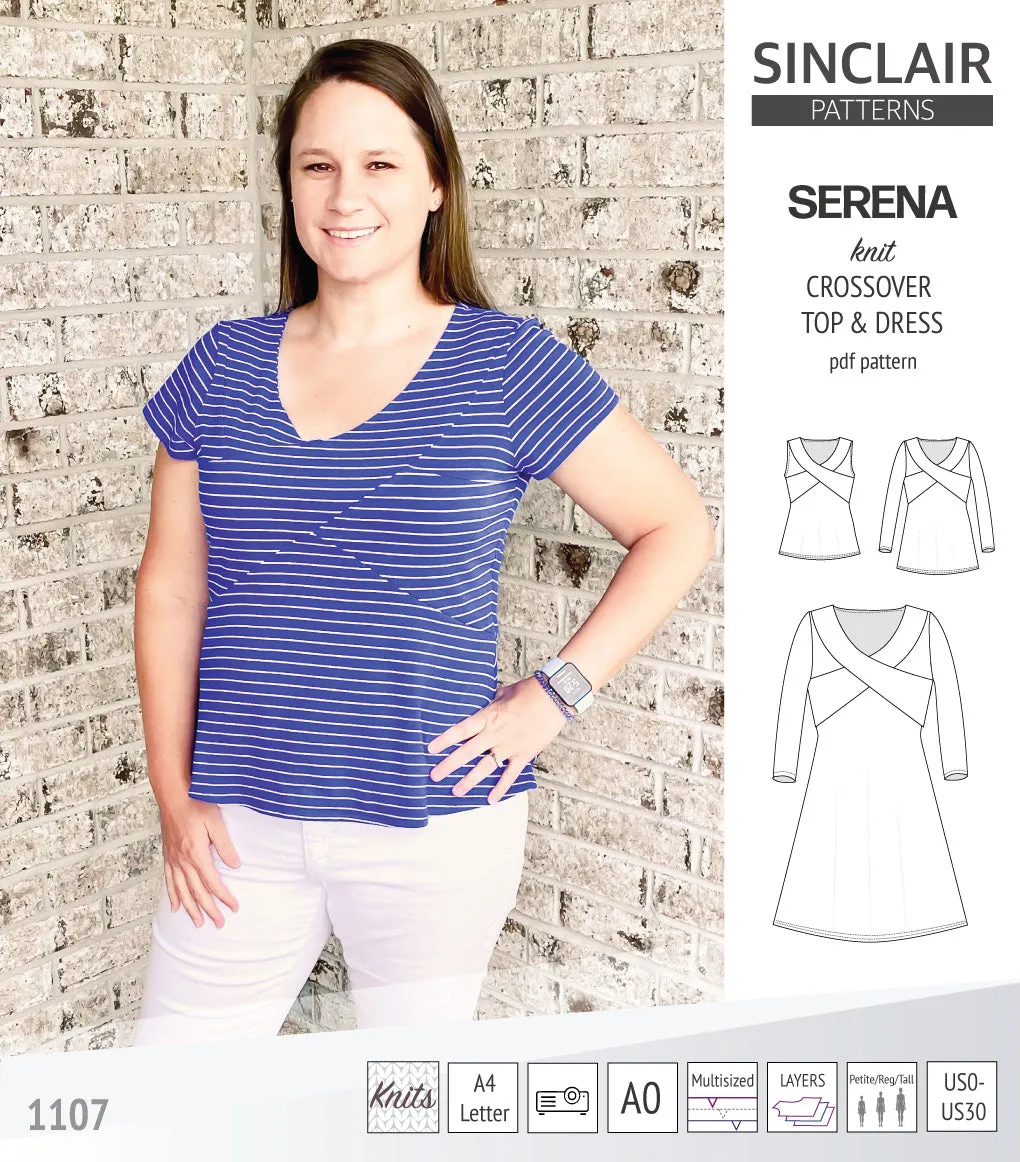 Serena crossover knit top and dress(PDF)