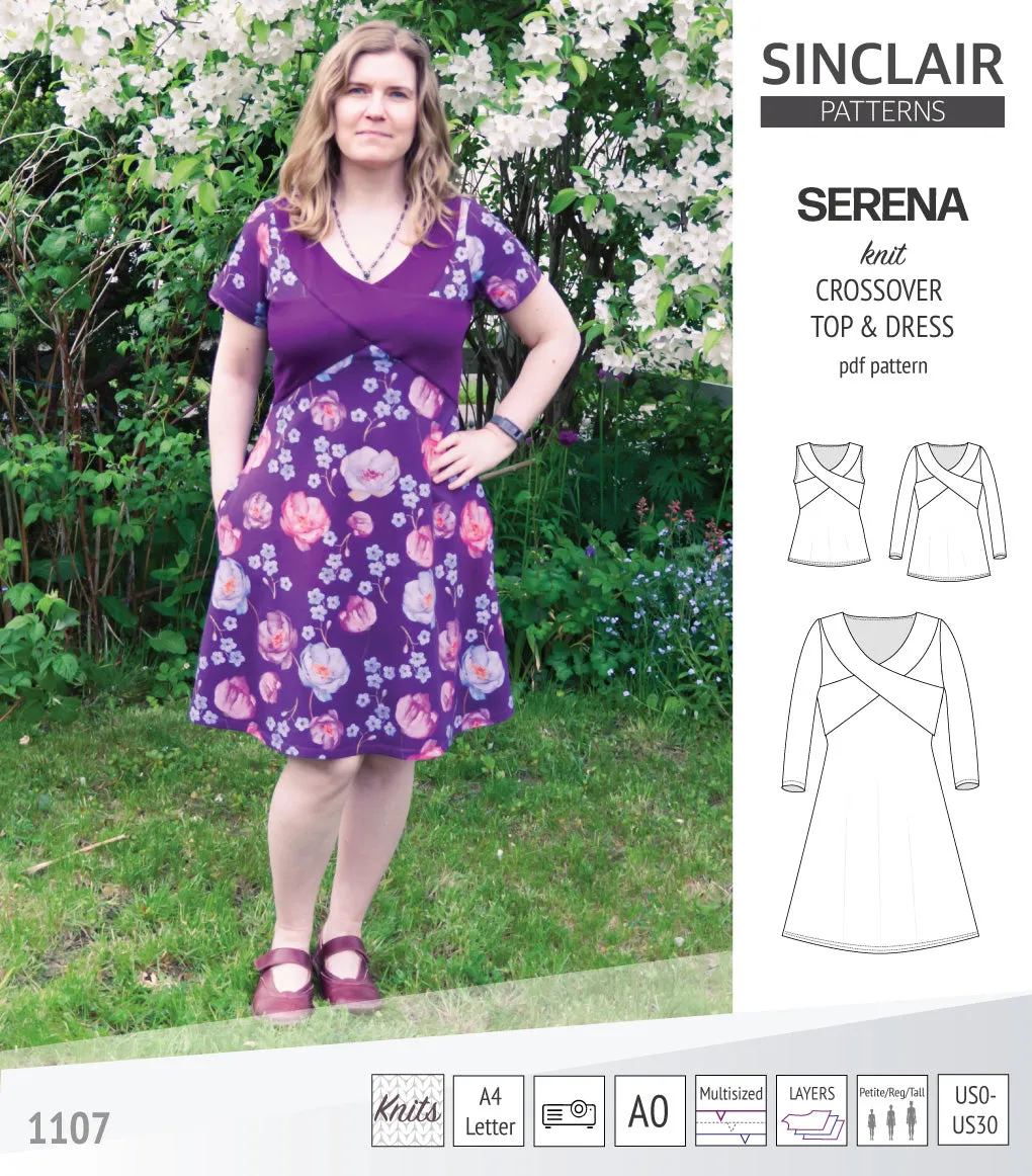 Serena crossover knit top and dress(PDF)