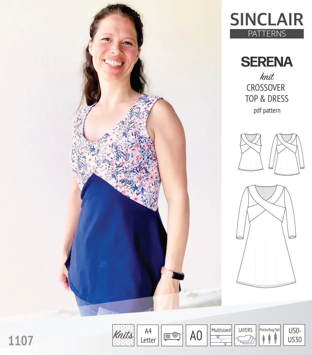 Serena crossover knit top and dress(PDF)