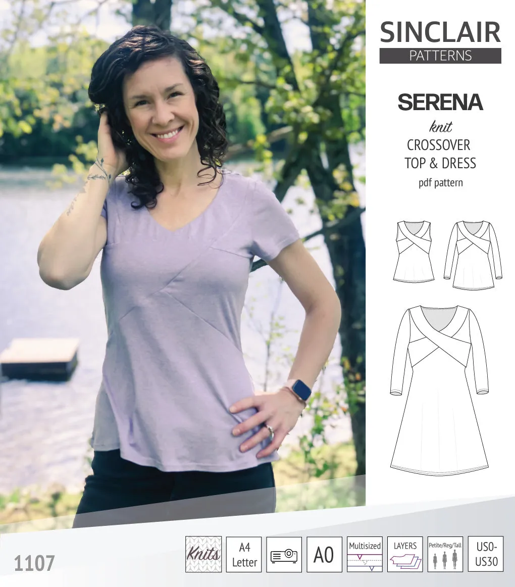 Serena crossover knit top and dress(PDF)