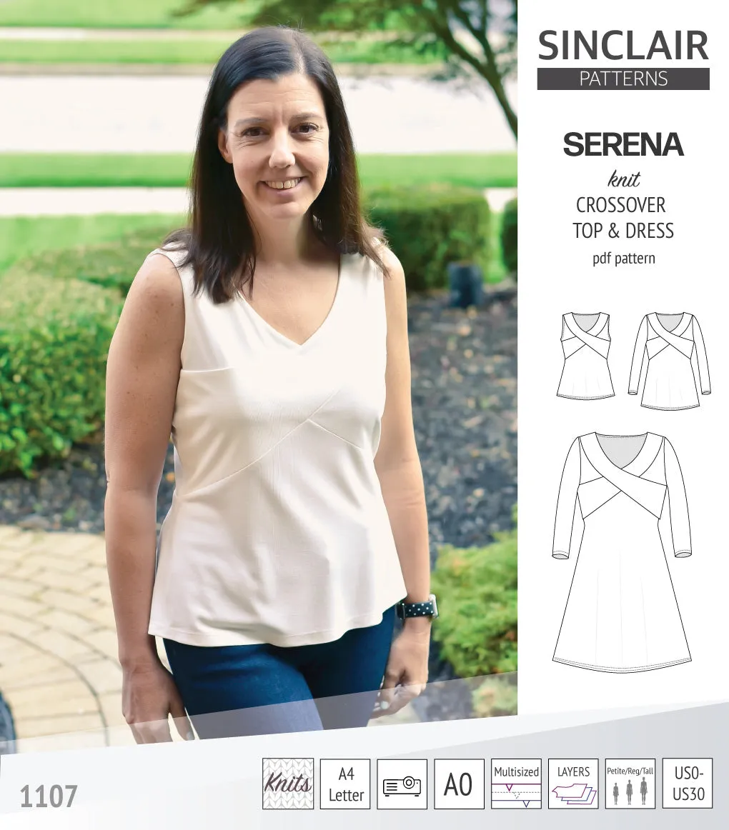 Serena crossover knit top and dress(PDF)