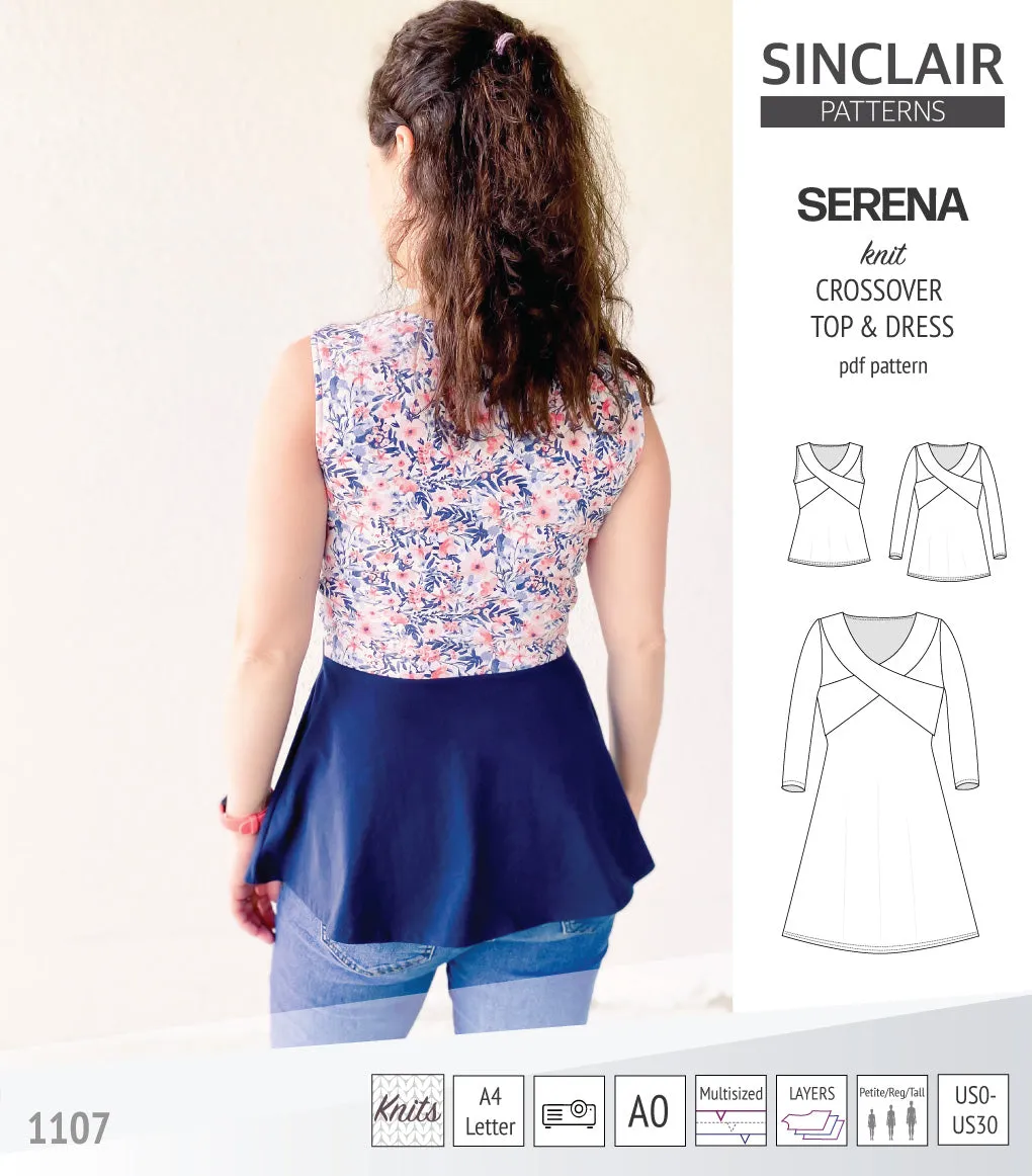 Serena crossover knit top and dress(PDF)
