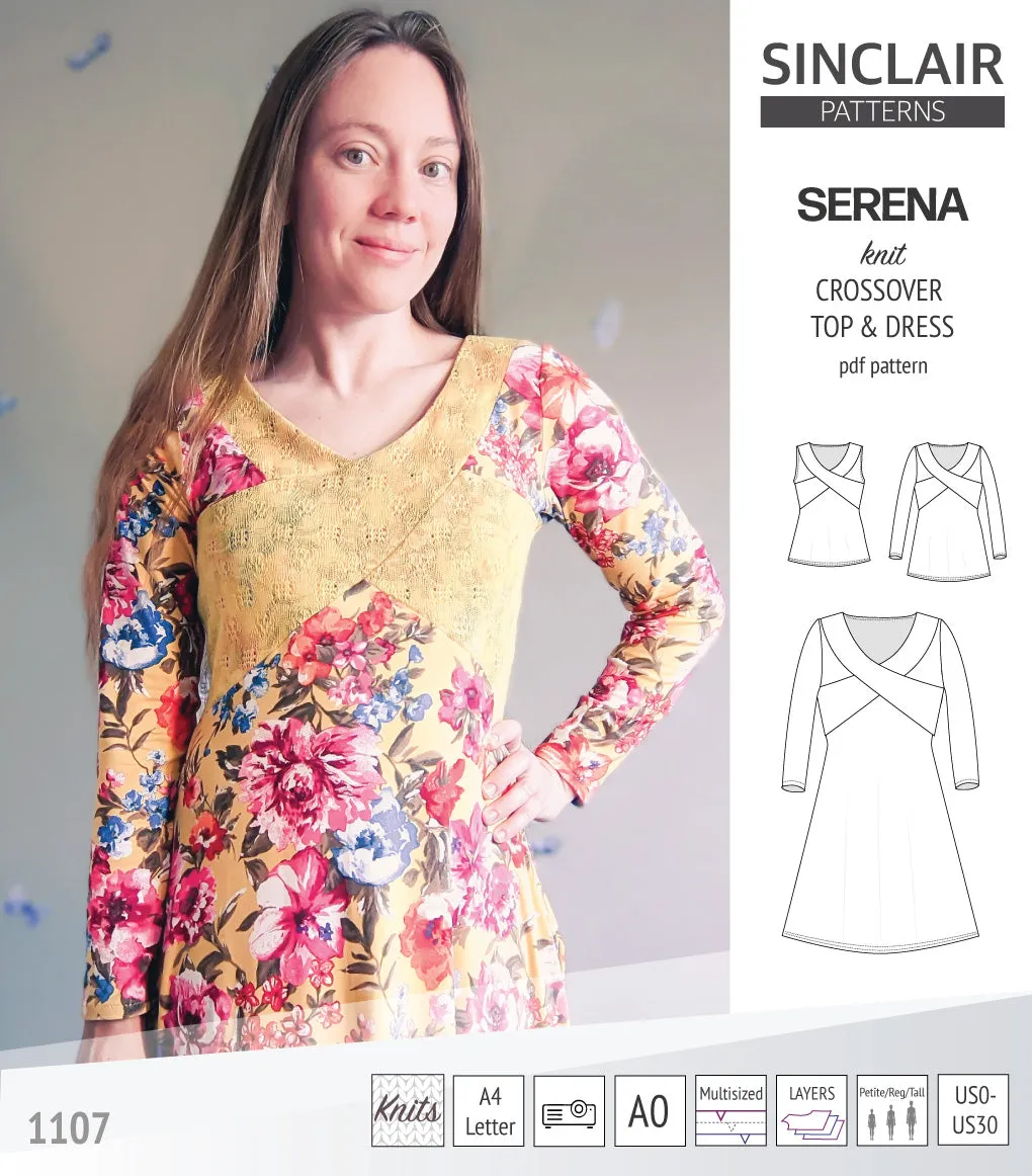 Serena crossover knit top and dress(PDF)