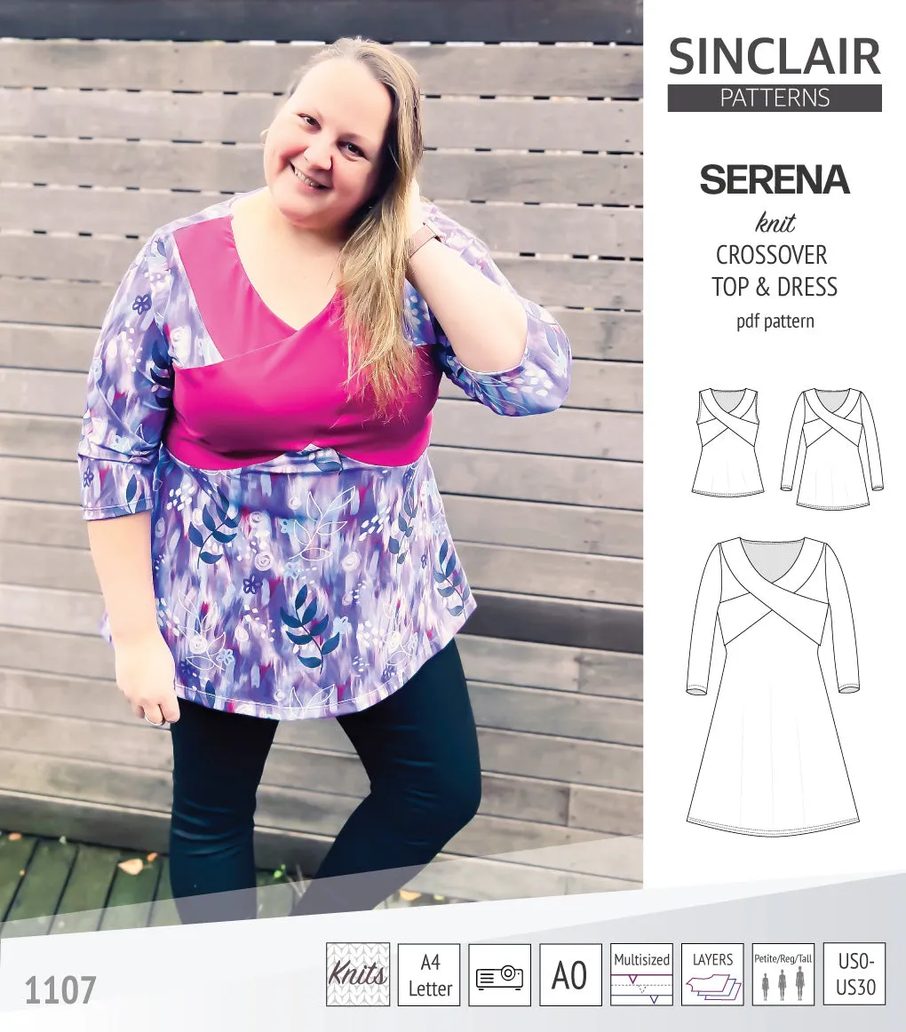 Serena crossover knit top and dress(PDF)