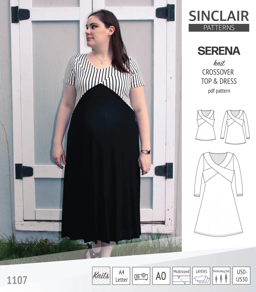 Serena crossover knit top and dress(PDF)
