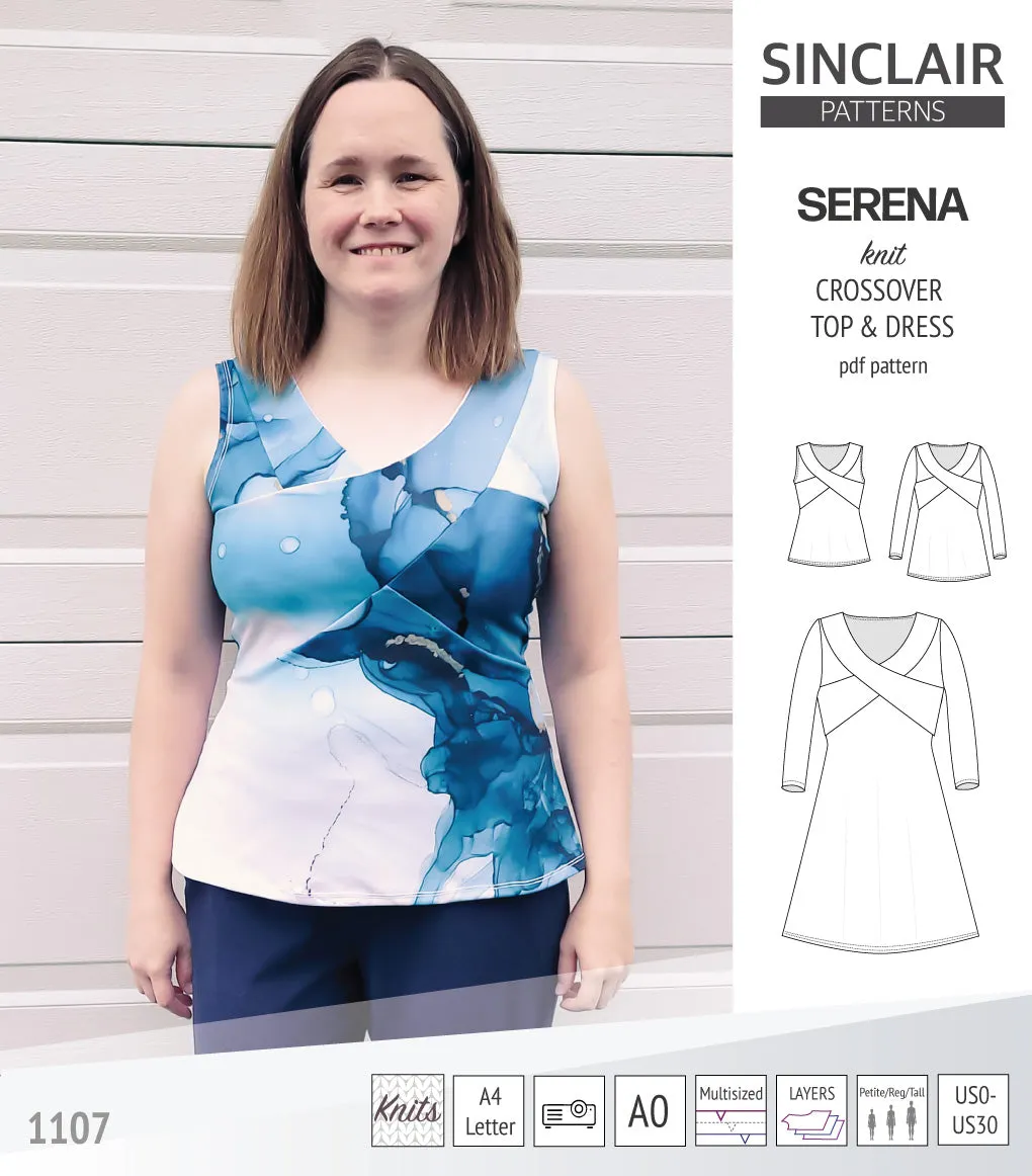 Serena crossover knit top and dress(PDF)