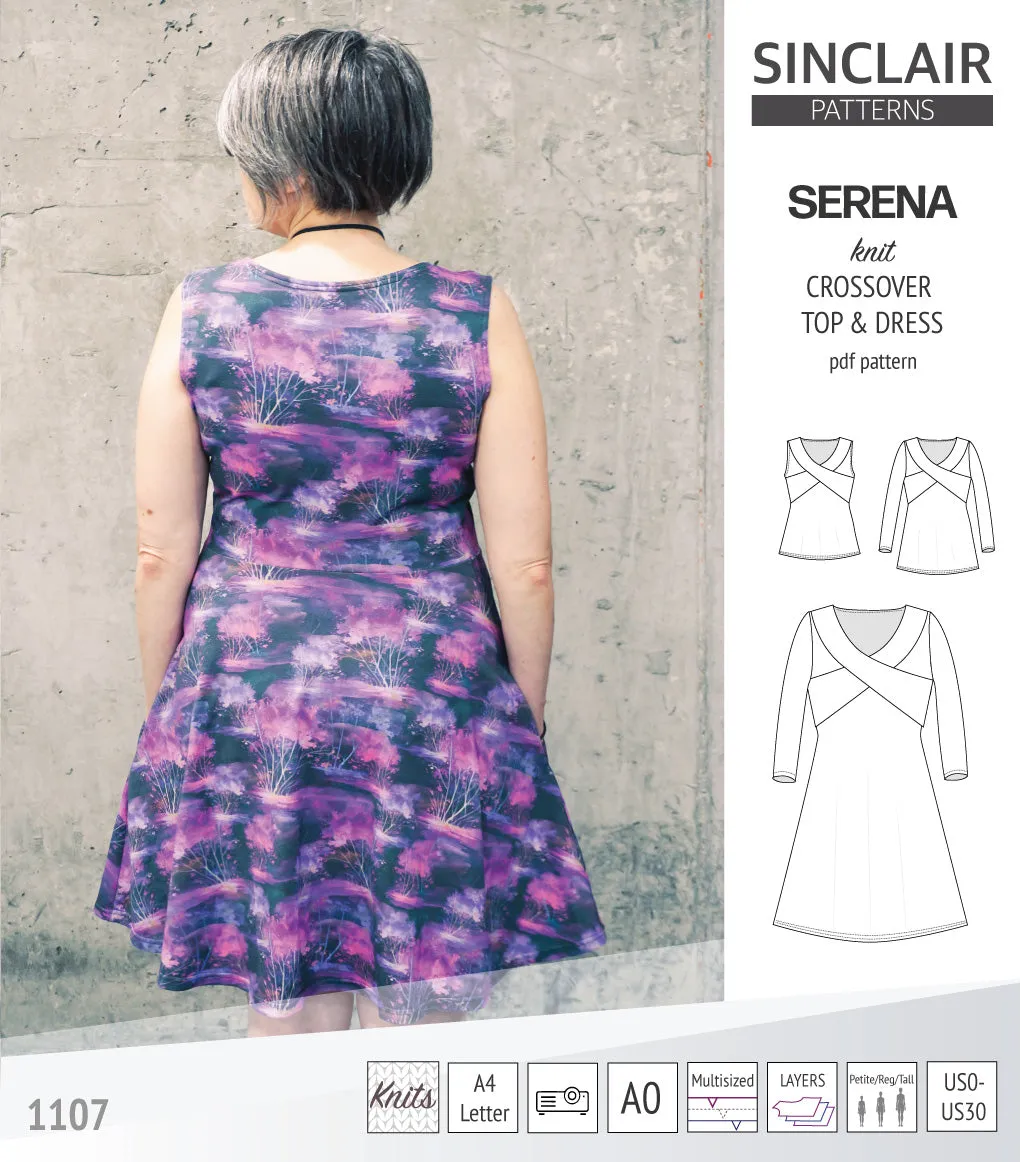 Serena crossover knit top and dress(PDF)
