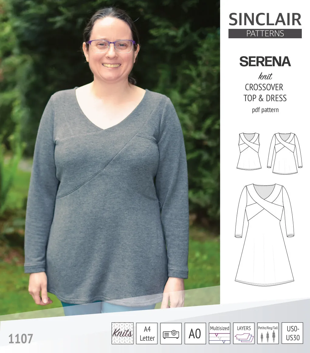 Serena crossover knit top and dress(PDF)