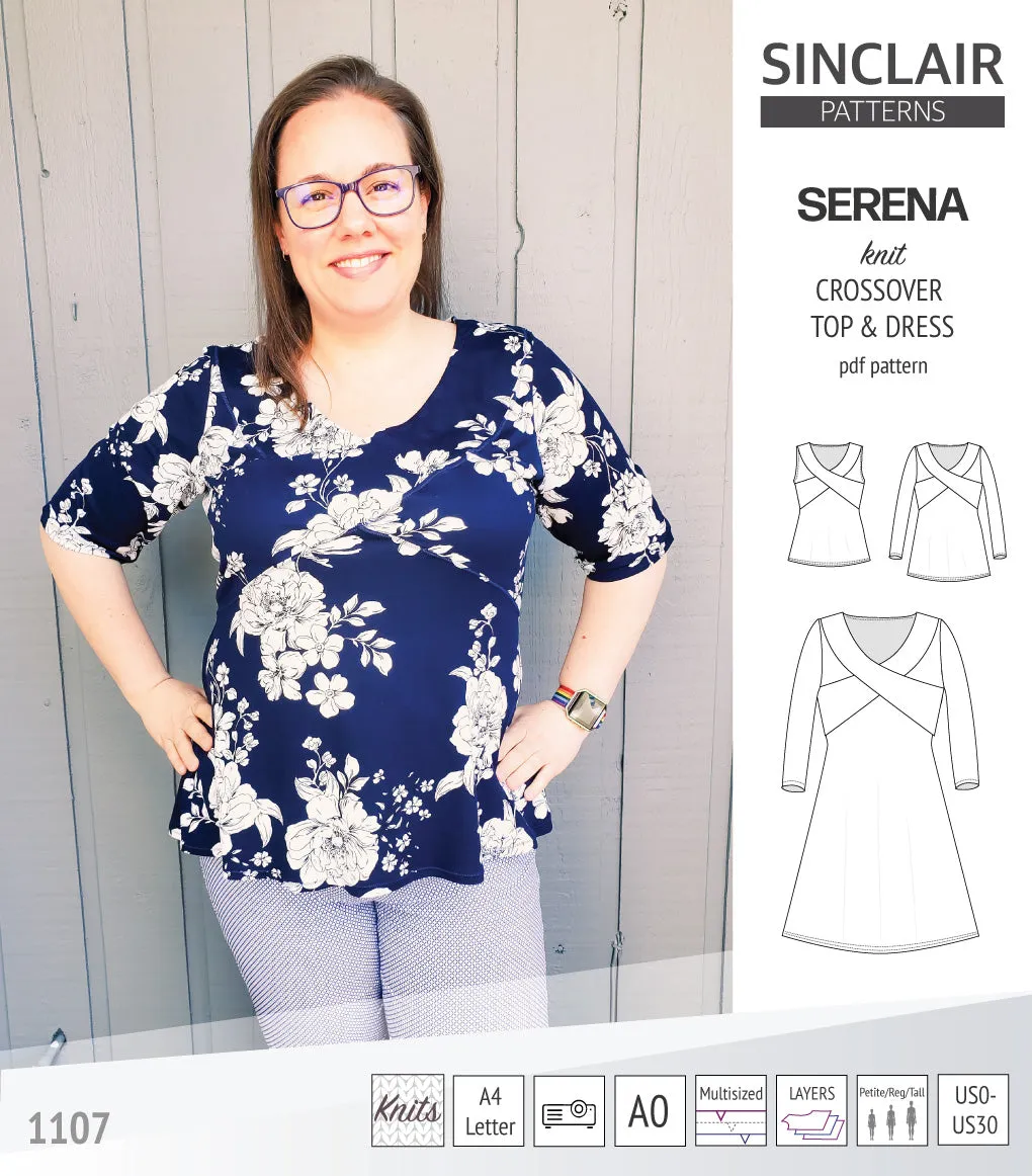 Serena crossover knit top and dress(PDF)