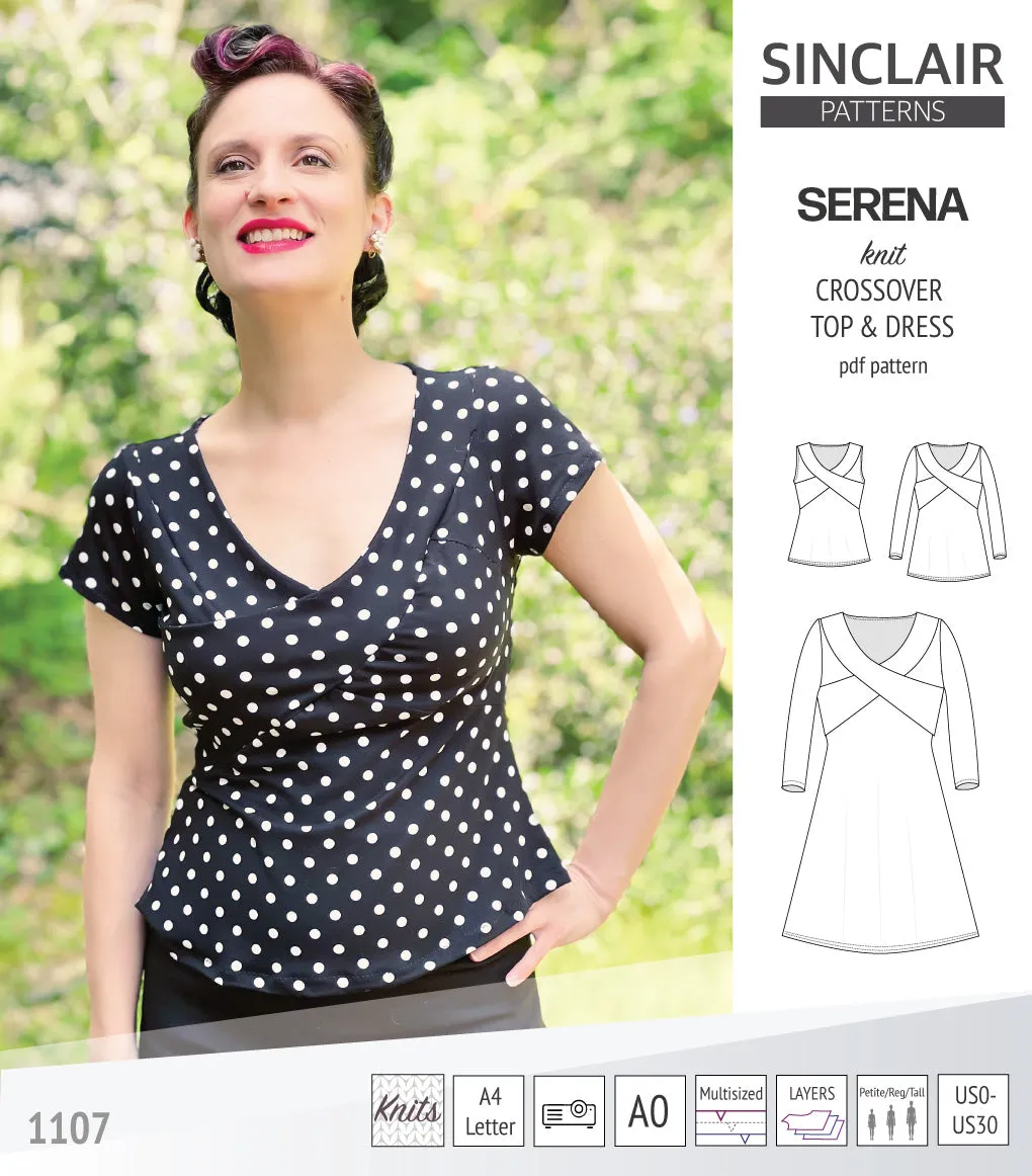 Serena crossover knit top and dress(PDF)