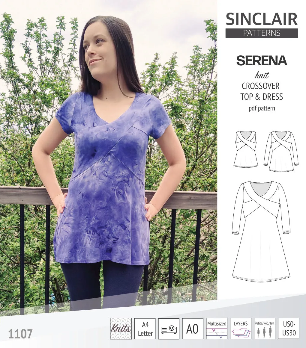 Serena crossover knit top and dress(PDF)