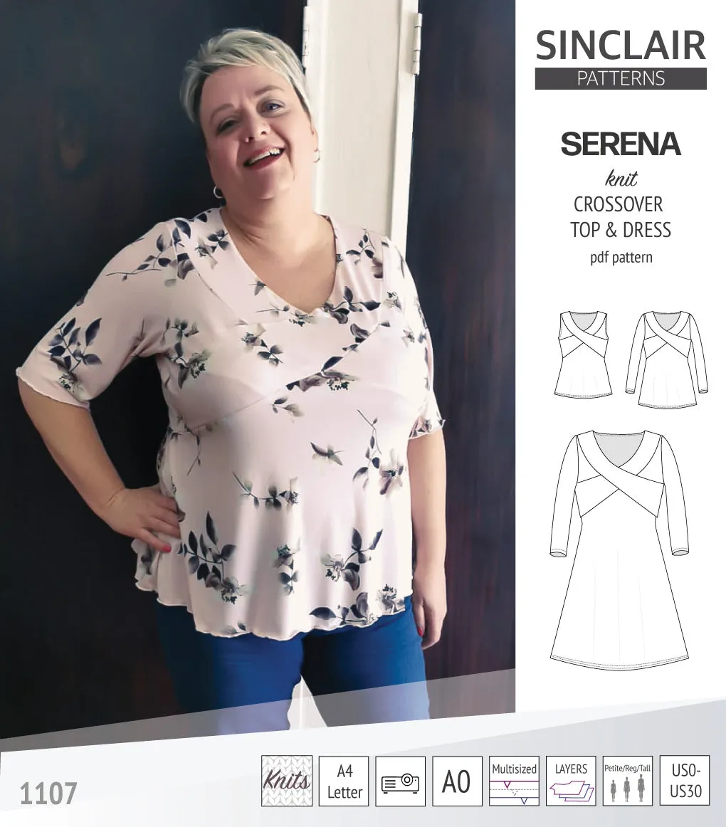 Serena crossover knit top and dress(PDF)