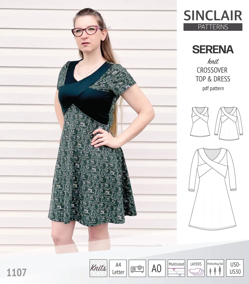 Serena crossover knit top and dress(PDF)