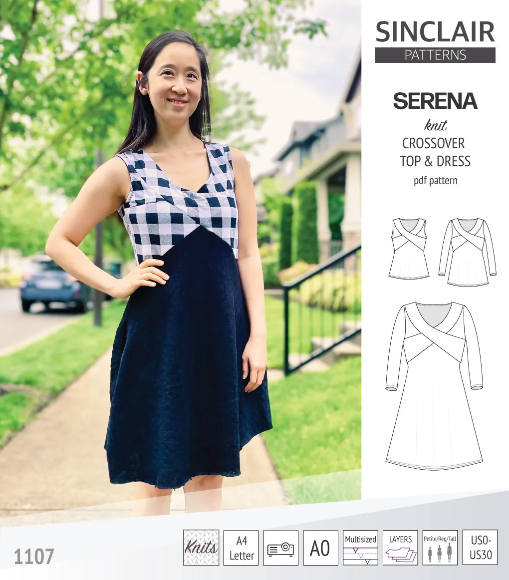 Serena crossover knit top and dress(PDF)
