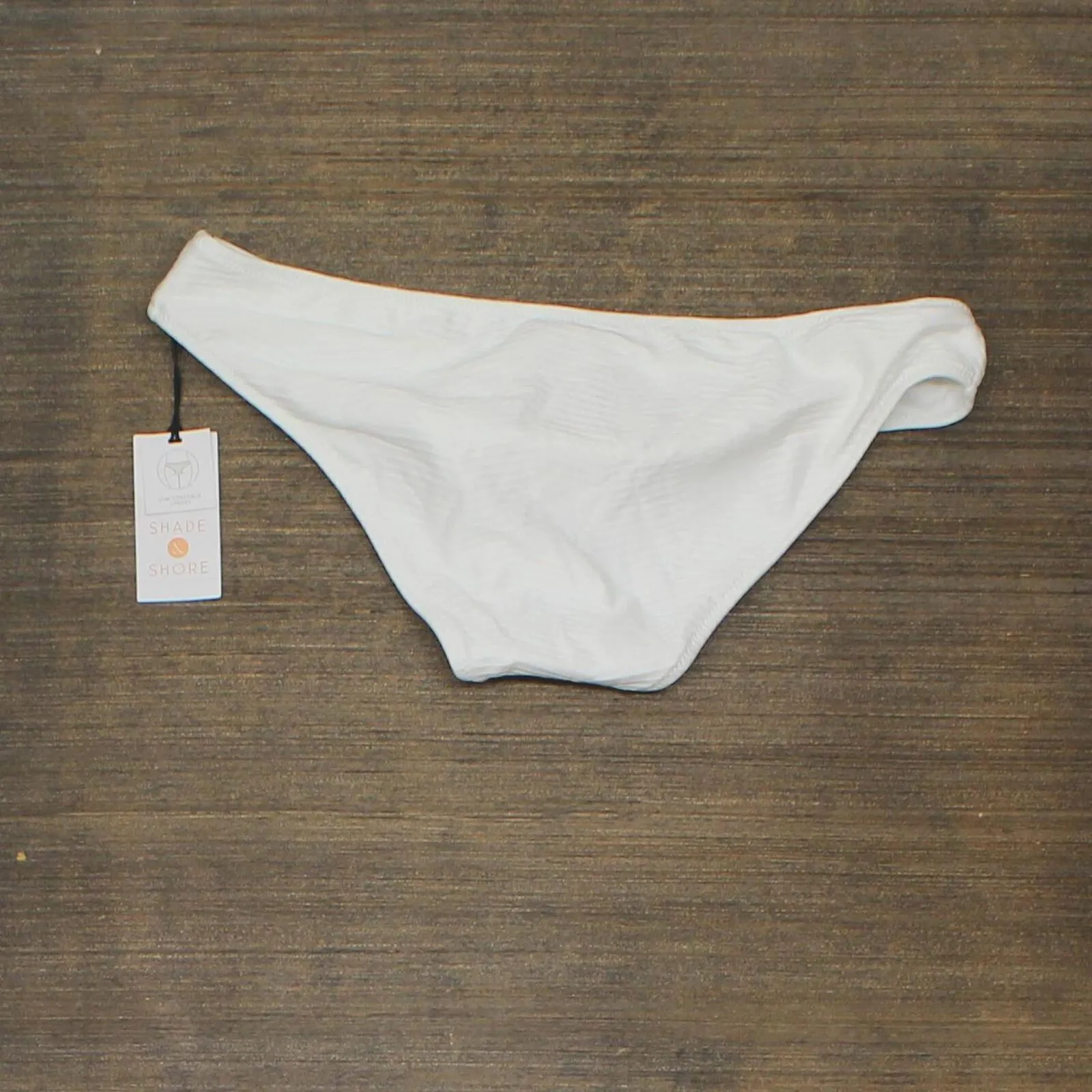 Shade & Shore Women's Ribbed Cheeky Bikini Bottom AFP14 AFP14 White M