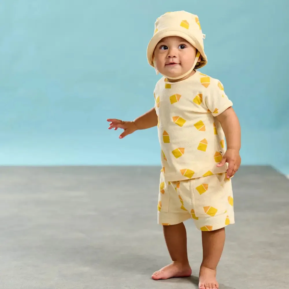 Shoreline - Yellow Beach Hut Towelling Shorts