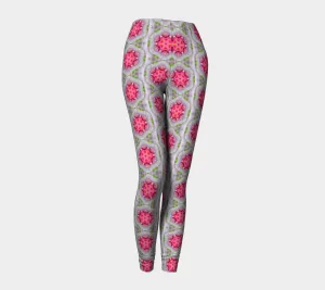 Silver and Pink Star Pattern Leggings