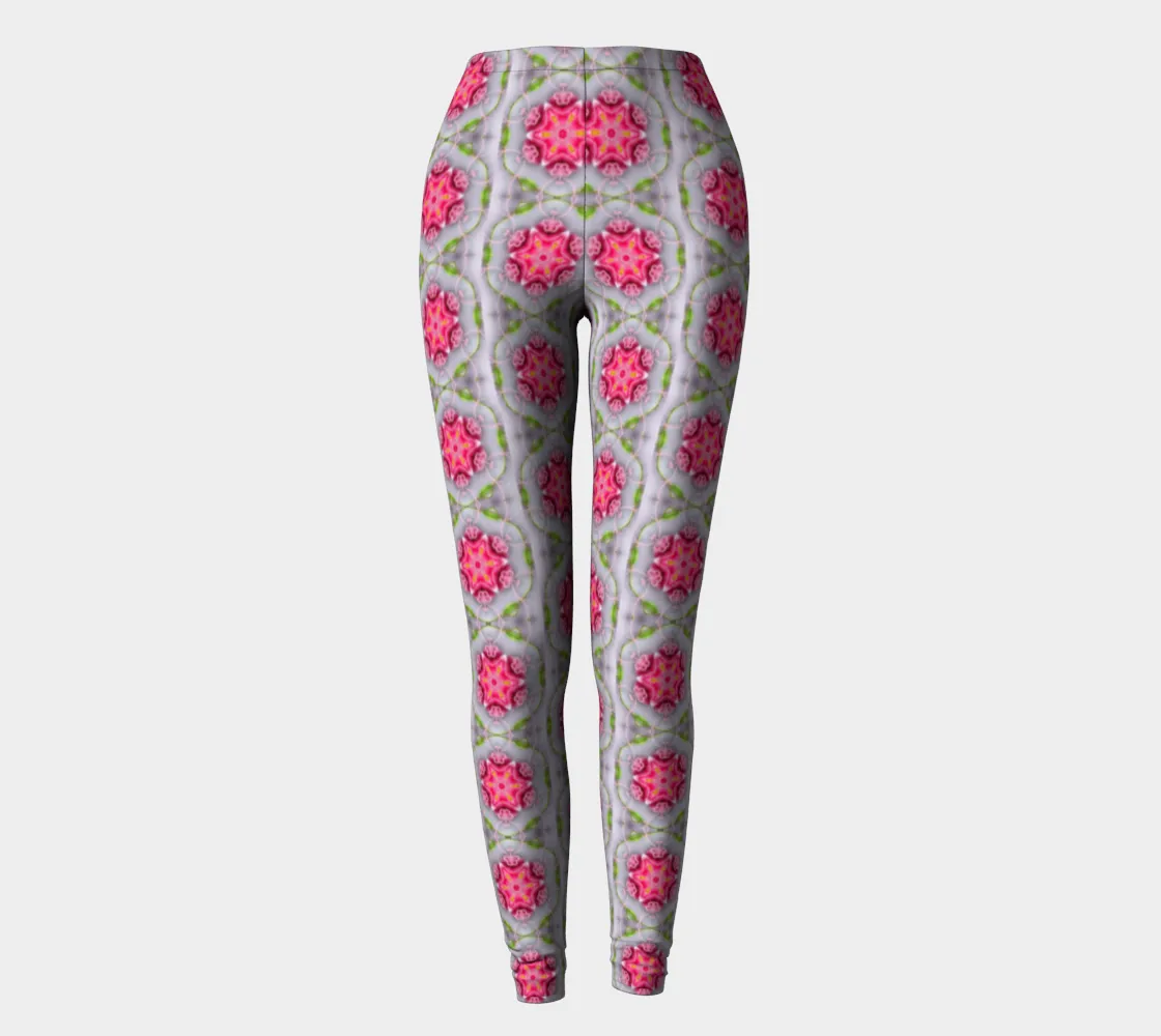 Silver and Pink Star Pattern Leggings
