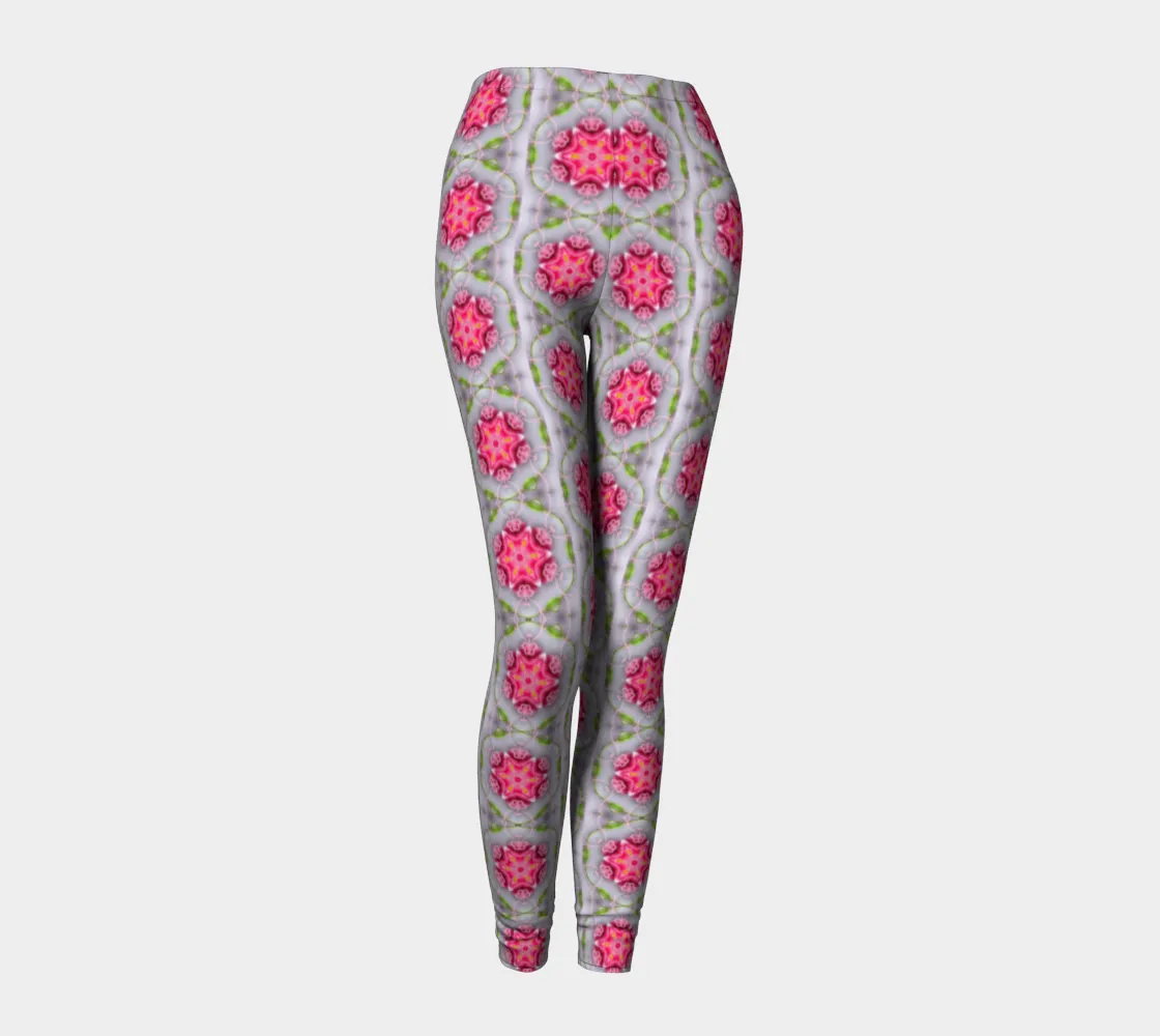 Silver and Pink Star Pattern Leggings