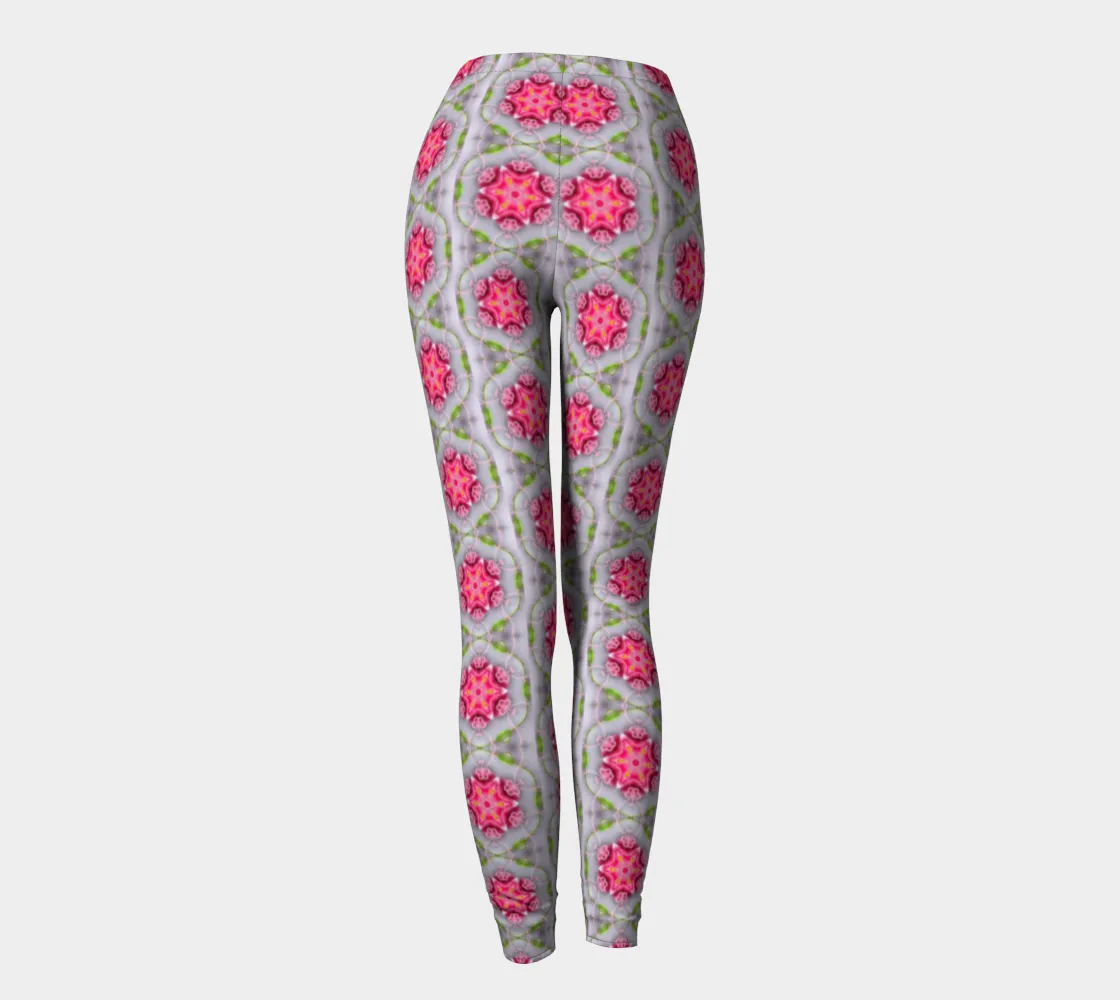 Silver and Pink Star Pattern Leggings